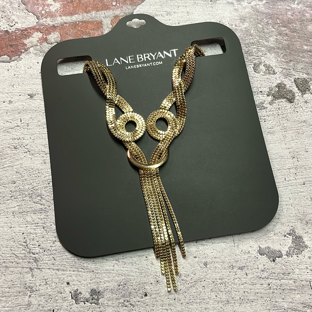 NWT Lane Bryant Gold Twisted Statement Necklace